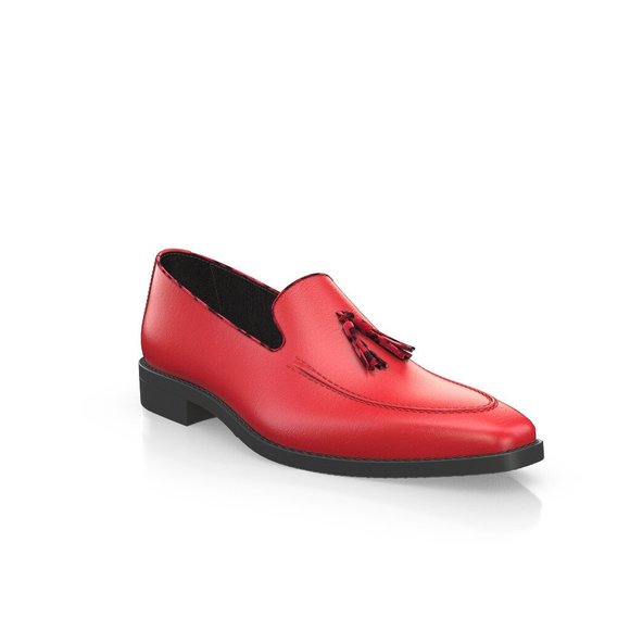 Bashwood Handmade Red Leather Loafers For Men main image 5